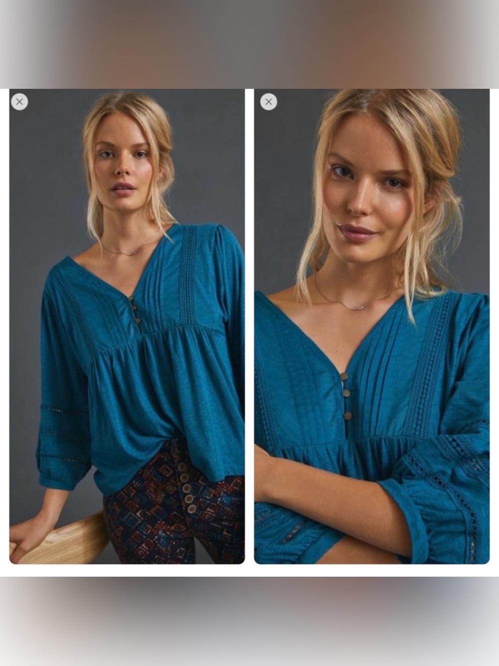 Anthropologie Kaye pintucked babydoll top XS